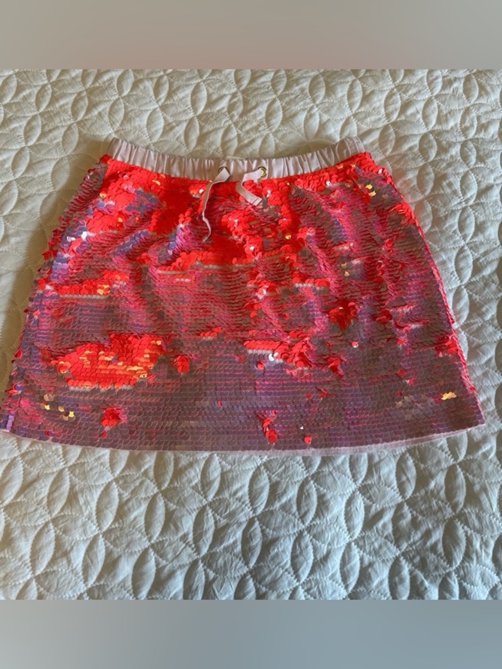 Crewcuts Pink and Red Sequin Mini Skirt